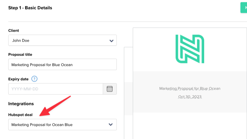 Link deals with Proposals